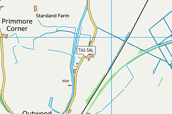 TA3 5AL map - OS VectorMap District (Ordnance Survey)