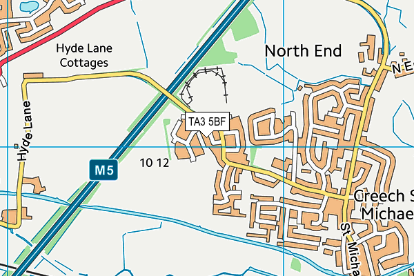 TA3 5BF map - OS VectorMap District (Ordnance Survey)