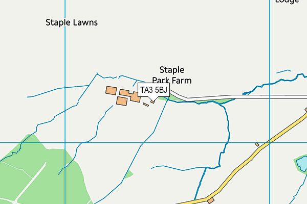 TA3 5BJ map - OS VectorMap District (Ordnance Survey)