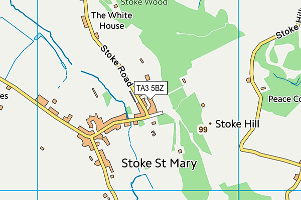 TA3 5BZ map - OS VectorMap District (Ordnance Survey)