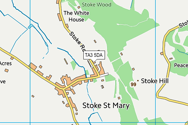 TA3 5DA map - OS VectorMap District (Ordnance Survey)