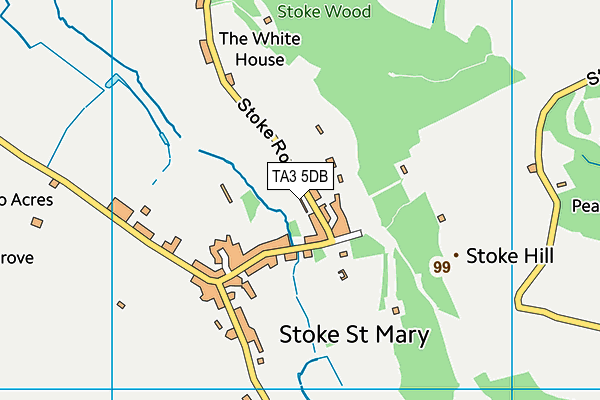 TA3 5DB map - OS VectorMap District (Ordnance Survey)