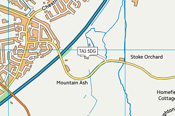 TA3 5DG map - OS VectorMap District (Ordnance Survey)