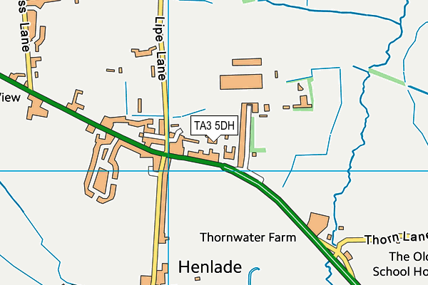 TA3 5DH map - OS VectorMap District (Ordnance Survey)