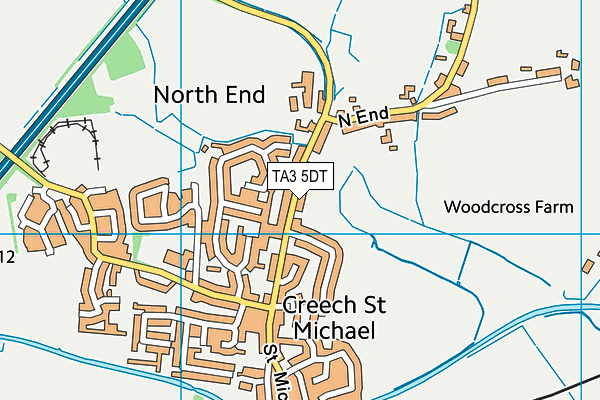 TA3 5DT map - OS VectorMap District (Ordnance Survey)