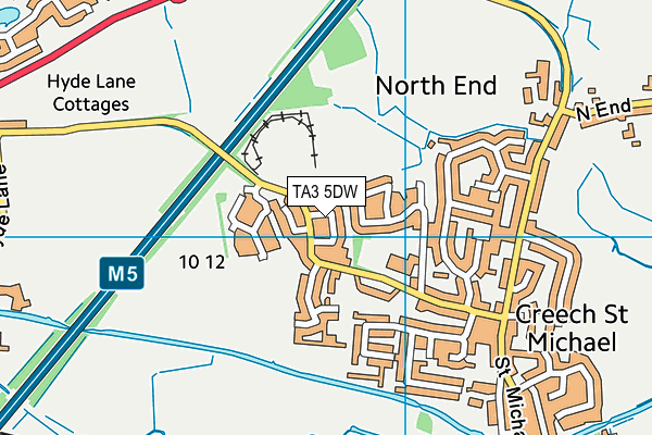 Creech St Michael Rec Ground map (TA3 5DW) - OS VectorMap District (Ordnance Survey)