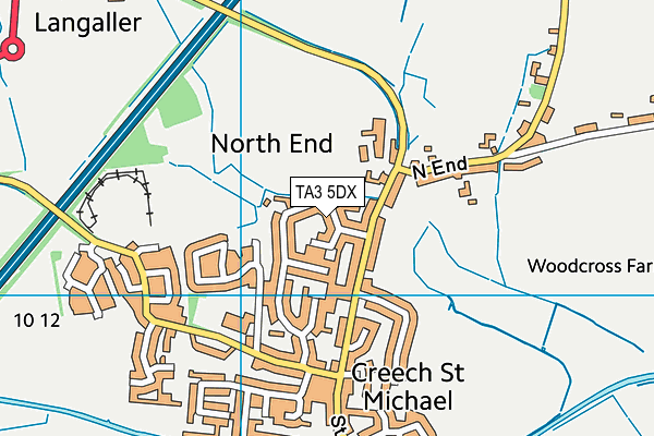 TA3 5DX map - OS VectorMap District (Ordnance Survey)