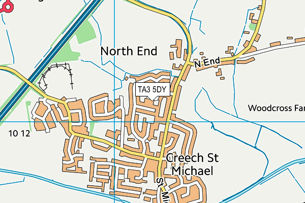 TA3 5DY map - OS VectorMap District (Ordnance Survey)