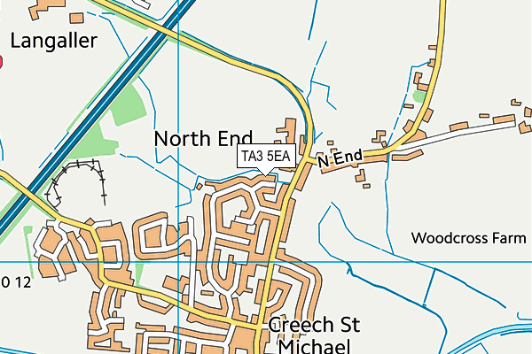 TA3 5EA map - OS VectorMap District (Ordnance Survey)