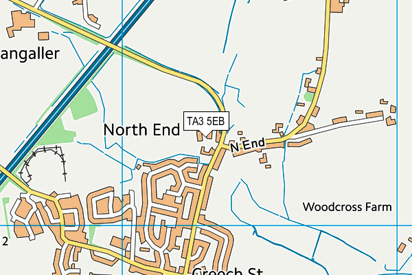 TA3 5EB map - OS VectorMap District (Ordnance Survey)