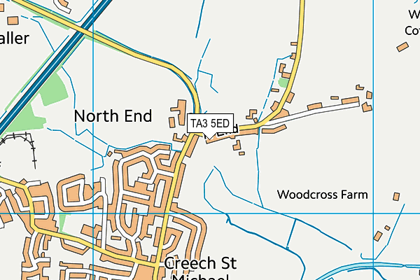 TA3 5ED map - OS VectorMap District (Ordnance Survey)