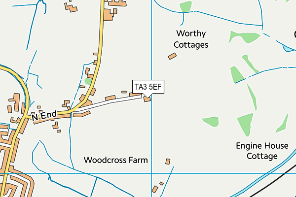 TA3 5EF map - OS VectorMap District (Ordnance Survey)