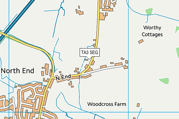 TA3 5EG map - OS VectorMap District (Ordnance Survey)