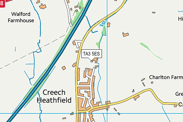 TA3 5ES map - OS VectorMap District (Ordnance Survey)