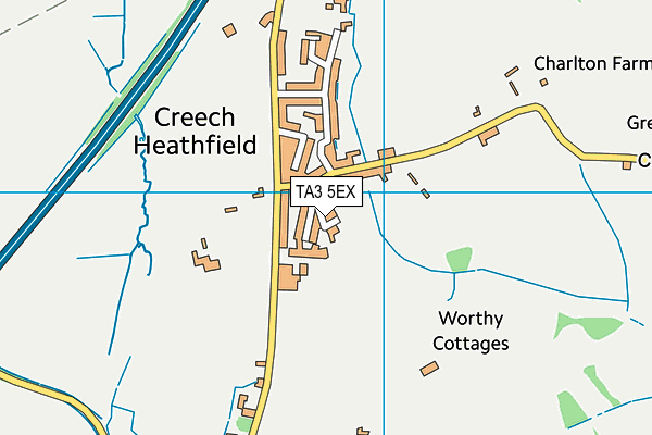 TA3 5EX map - OS VectorMap District (Ordnance Survey)