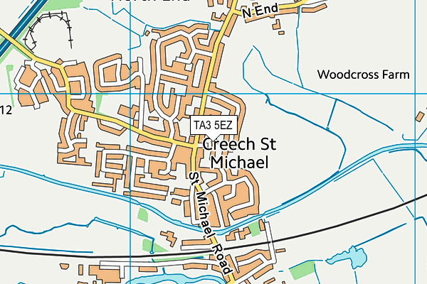 TA3 5EZ map - OS VectorMap District (Ordnance Survey)