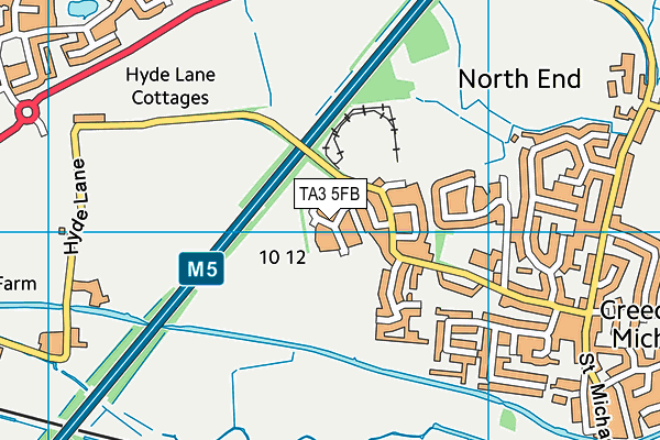 TA3 5FB map - OS VectorMap District (Ordnance Survey)