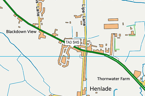 TA3 5HS map - OS VectorMap District (Ordnance Survey)