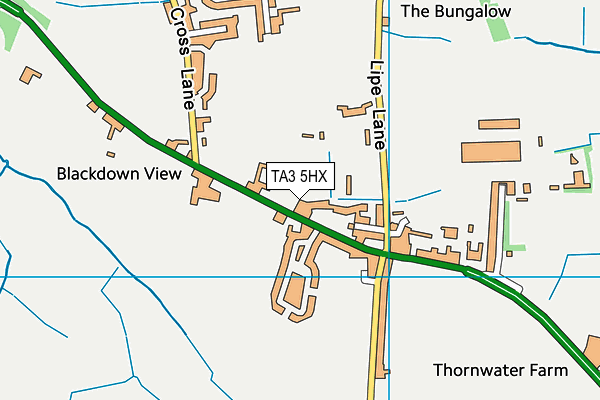 TA3 5HX map - OS VectorMap District (Ordnance Survey)