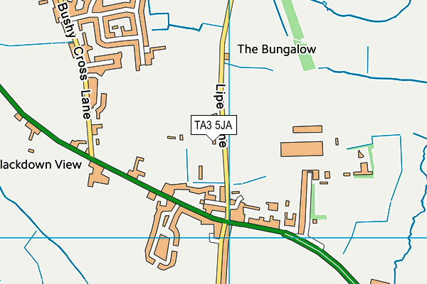 TA3 5JA map - OS VectorMap District (Ordnance Survey)