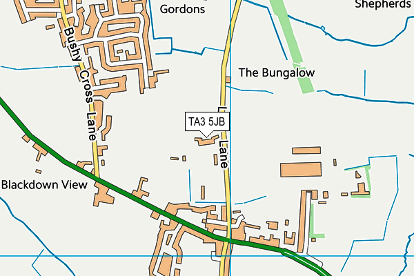 TA3 5JB map - OS VectorMap District (Ordnance Survey)