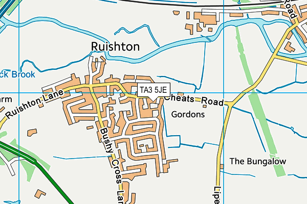 Ruishton Recreation Ground map (TA3 5JE) - OS VectorMap District (Ordnance Survey)