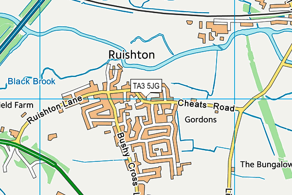 TA3 5JG map - OS VectorMap District (Ordnance Survey)