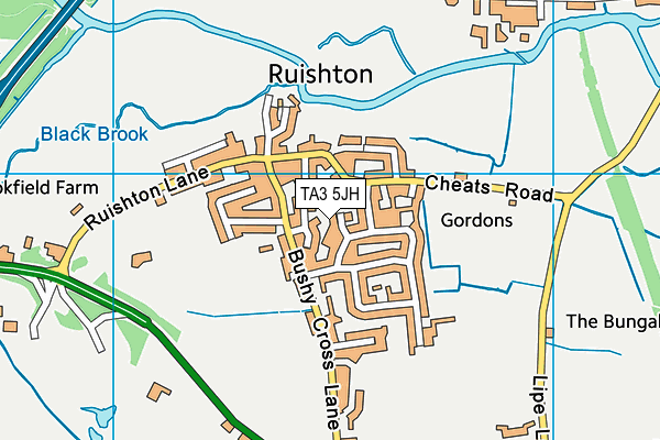 TA3 5JH map - OS VectorMap District (Ordnance Survey)