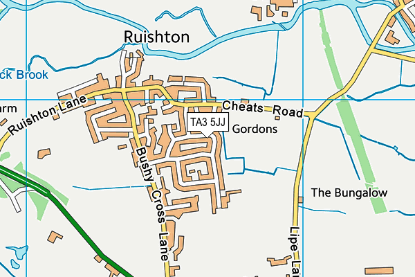 TA3 5JJ map - OS VectorMap District (Ordnance Survey)