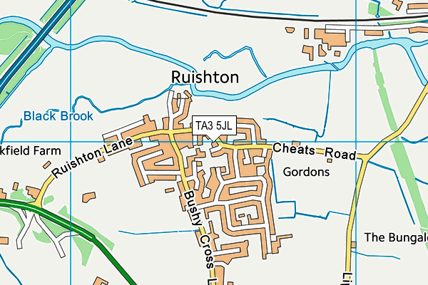 TA3 5JL map - OS VectorMap District (Ordnance Survey)