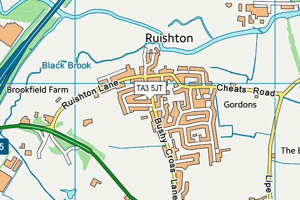 TA3 5JT map - OS VectorMap District (Ordnance Survey)