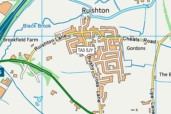 TA3 5JY map - OS VectorMap District (Ordnance Survey)