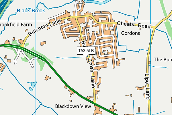 TA3 5LB map - OS VectorMap District (Ordnance Survey)