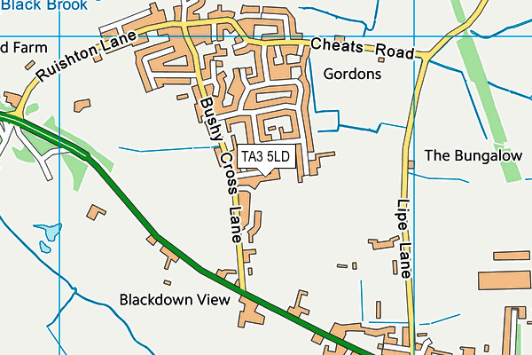 TA3 5LD map - OS VectorMap District (Ordnance Survey)