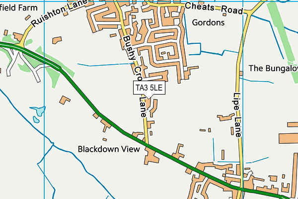 TA3 5LE map - OS VectorMap District (Ordnance Survey)