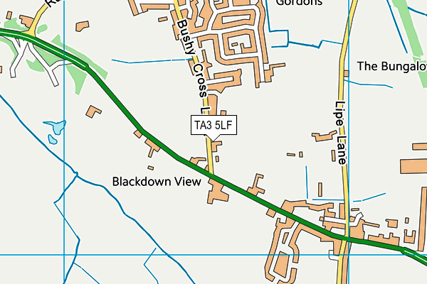 TA3 5LF map - OS VectorMap District (Ordnance Survey)