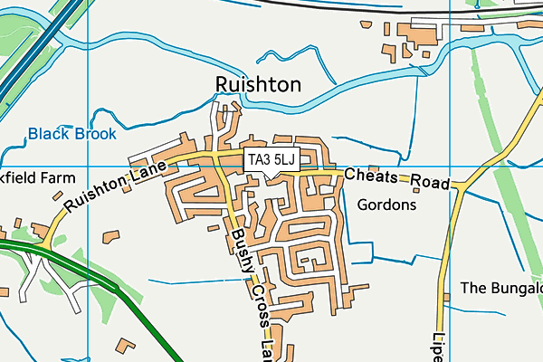 TA3 5LJ map - OS VectorMap District (Ordnance Survey)