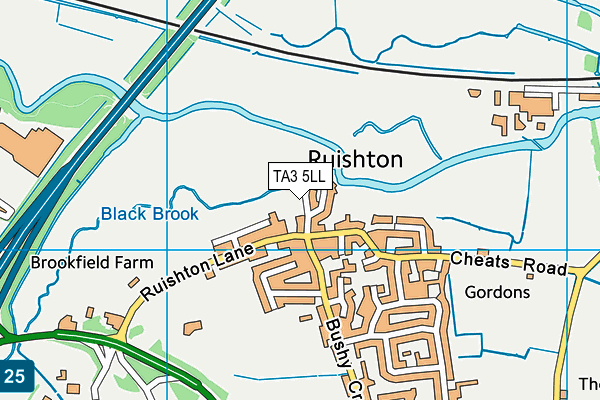 TA3 5LL map - OS VectorMap District (Ordnance Survey)