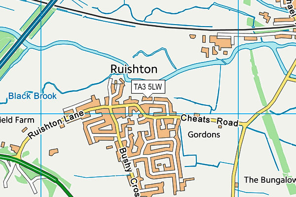 TA3 5LW map - OS VectorMap District (Ordnance Survey)