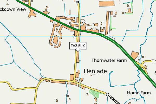 TA3 5LX map - OS VectorMap District (Ordnance Survey)