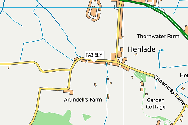 TA3 5LY map - OS VectorMap District (Ordnance Survey)