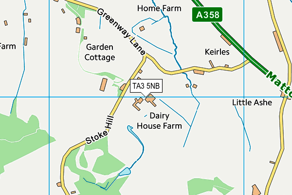 TA3 5NB map - OS VectorMap District (Ordnance Survey)