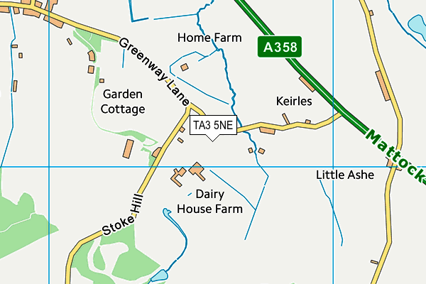 TA3 5NE map - OS VectorMap District (Ordnance Survey)