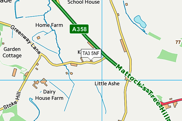 TA3 5NF map - OS VectorMap District (Ordnance Survey)