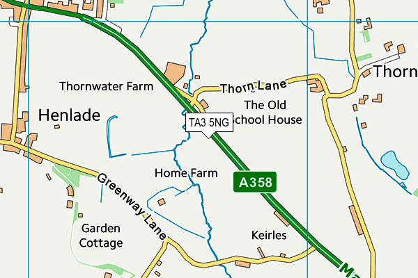 TA3 5NG map - OS VectorMap District (Ordnance Survey)