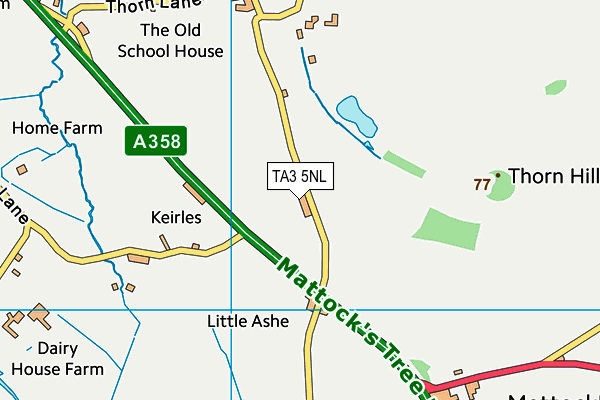 TA3 5NL map - OS VectorMap District (Ordnance Survey)