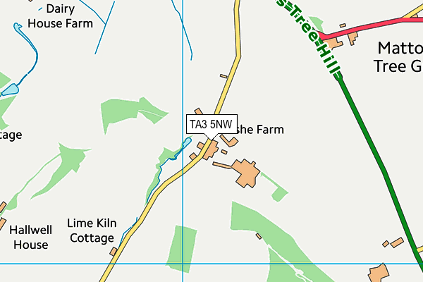 TA3 5NW map - OS VectorMap District (Ordnance Survey)