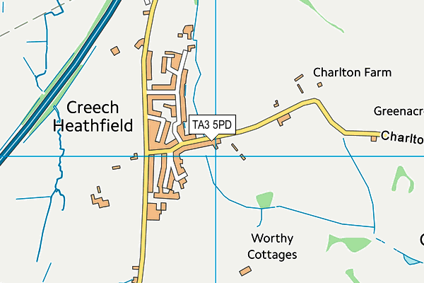 TA3 5PD map - OS VectorMap District (Ordnance Survey)