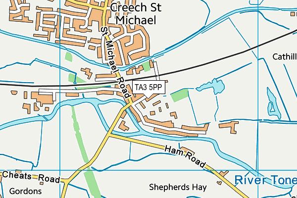 TA3 5PP map - OS VectorMap District (Ordnance Survey)