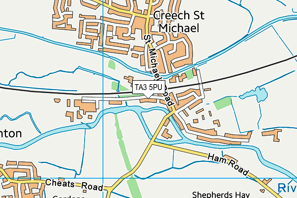 TA3 5PU map - OS VectorMap District (Ordnance Survey)